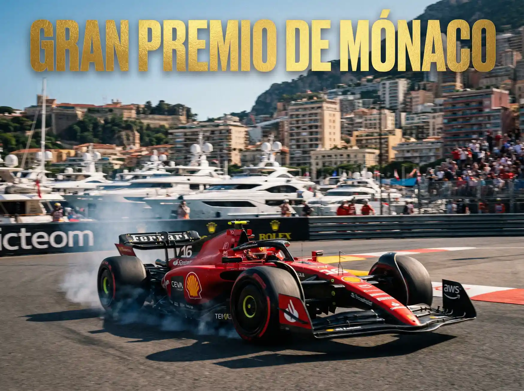 Circuito de Monaco con Fórmula 1 pasando por el túnel y el puerto